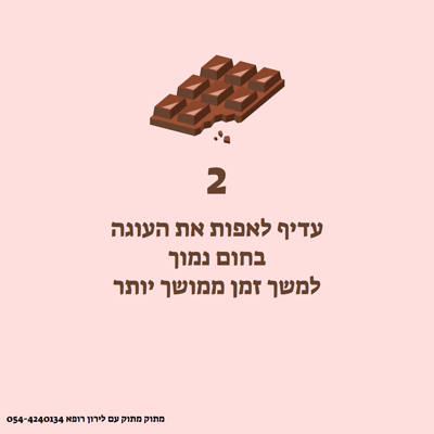 עוגת שוקולד בלי בועות לירון רופא